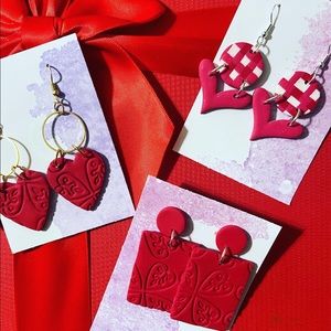 Valentines inspired dangle earrings- cute and lightweight